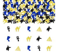 Cheereveal 200pcs Glitter Egypt Theme Confetti, Ancient Egypt Theme Table Decorations, Pyramid Mummy Pharaoh Decorations, Egyptian Birthday Baby Shower Party Supplies