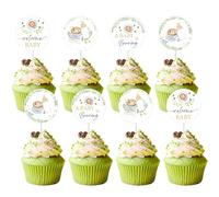 Cheereveal 36 Pieces A Baby is Brewing Cupcake Toppers - Coffee Themed Baby Shower Cupcake Picks, A Baby is Brewing Coffee Themed Baby Shower Gender Reveal Decorations