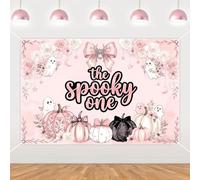 Cheereveal 5 x 3 ft Black Pink Halloween Ghost Backdrop, The Spooky One