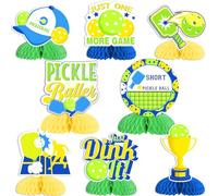 Cheereveal 8 Pieces Pickleball Honeycomb Centerpieces, Just One More Game/Life is Short Play/Just Dink It Table Toppers, Pickball Birthday or Retirement Party Decoration Supplies