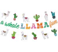 Cheereveal a Whole Llama Fun Banner, Llama Cactus Bunting Garland, Cino De Mayo Mexican Fiesta Party Decorations, Birthday Baby Shower Graduation Llama Cactus Themed Party Supplies