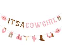 Cheereveal Cowgirl Baby Shower Banner, It's a Cowgirl Bunting Garland, Pink Hats Boots Cactus Gender Reveal, Pregnancy Announcement, My First Rodeo, Western Theme Party Decoration Supplies
