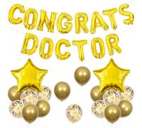 Cheereveal Doctor Graduation Decorations, Gold Congrats Doctor Balloons Banner, Star Foil Balloons, Doctor Nurse Class of 2025, Future Doctor, Medical School Graduation Party Supplies