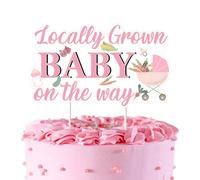 Cheereveal Locally Grown Baby Shower Cake Topper Decorations, Locally Grown Baby On The Way Cake Decorations Pink, Farmer’s Market Vegetable and Fruit Theme Gender Reveal Birthday Party Supplies