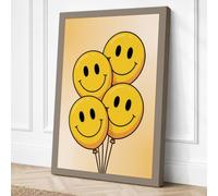Cheerful Balloon Bunch Canvas Wall Art Print 36x24 Inch