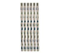 Cheerful Bargains 6-Pack 2m x 70cm Christmas Wrapping Paper Rolls, 12m Total Length | Kids’ & Adults’ Festive Christmas Tree Gift Wrap for Presents | Blue & Green Bulk Xmas Wrapping Paper Bundle Set