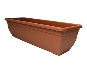 Cheerful Bargains 60cm Large Terracotta Indoor/Outdoor Planting Trough | Lightweight Plastic Flower, Veg & Herb Planter for Windowsill Herb gardens, Patio & Balcony | Weather-Resistant Plant Pot