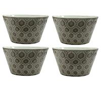 Cheerful Bargains Set of 4 Stoneware Soup Bowls - Grey Japanese Style Soup, Rice, Pasta Bowls, Perfect for Cereals, Soup, Stew, 500ml Capacity, 13.5cm Diameter, Dishwasher and Microwave Safe