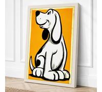 Cheerful Cartoon Dog Retro Canvas Wall Art Print 24x16 Inch