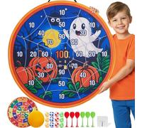 Cheerful Children Toy Kids Halloween Game Party Dart Board XL or XXL, Large Dart Board Set,16 Sticky Balls & 6 Darts, Indoor & Outdoor Garden Game Fun for Ages 3-8