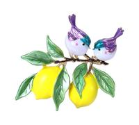 Cheerful Citrus Bird Enameled Alloy Brooch Pin Compact Spring Accessory for Scarves Hats Jackets Giftable Jewelry Women's Vintage Bird Jewelry