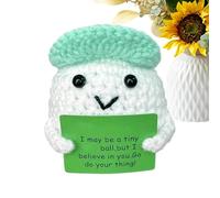 Cheerful Crochet Art, Funny Crochet Stuffed Toy, Portable Plush Gift as a Decorative Ornament for Desk, Birthday, Christmas, Home