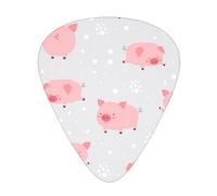 Cheerful Cute Little Pigs,12 Pcs Guitar Pick,3 Different Thickness Plectrums for Acoustic Guitar Bass Ukulele (0.46mm 0.96mm 0.71mm)