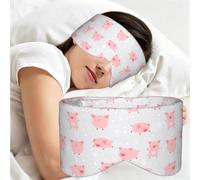Cheerful Cute Little Pigs, Sleep Mask for Home Travel, Full Eye Covers Light Blocking Eye Mask Sleep Eye and Ear Muffs