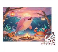 Cheerful Dolphin Underwater Celebration 1000 Piece Jigsaw Puzzle Paper Puzzle Game for Adults Ocean Wonders Focus Stress Relief Home Decor nan