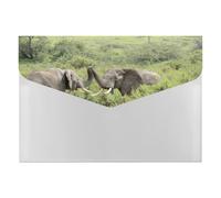 Cheerful Earthy Elephant Pair Portable File Organizer with Multiple Pockets, Accordion Expanding Folder for Desk Supplies