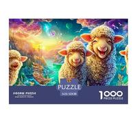 Cheerful Lambs in A Vibrant Landscape 1000 Piece Jigsaw Puzzle Sheep Perfect Birthday Present for Kids & Adults 52x38cm/1000pcs