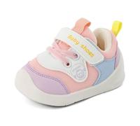 Cheerful Mario 1-3 Years Baby Trainers Boys Girls First Walking Shoes Toddler Shoes Breathable Flexible Pink-A 4 UK Child