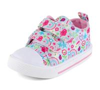 Cheerful Mario 1-5 Years Baby Girls Trainers Toddler Girls Fashion Canvas Shoes Casual Sneakers Easy Fastening Flower Light Blue 9 UK Child