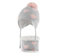 Cheerful Mario Age 2-5 Years Toddler Girls Warm Hat And Snood Girls' Cold Wather Accessories Set Grey