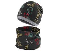 Cheerful Mario Baby Cotton Beanie Hat and Loop Scarf Set Little Boys and Girls Snood and Hat Set Outdoor Sports Accessories Warm and Soft Dark Grey 3-10 Years