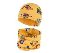 Cheerful Mario Baby Cotton Beanie Hat and Loop Scarf Set Little Boys and Girls Snood and Hat Set Outdoor Sports Accessories Warm and SoftYellow 6-24 Months