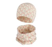Cheerful Mario Baby Cotton Beanie Hat and Loop Scarf Set Little Boys and Girls Snood and Hat Set Outdoor Sports Accessories Warm and Soft Flower Pink 6-24 Months