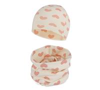 Cheerful Mario Baby Cotton Beanie Hat and Loop Scarf Set Little Boys and Girls Snood and Hat Set Outdoor Sports Accessories Warm and Soft Heart Pink Size 3-7 Years