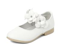 Cheerful Mario Girls Mary Jane Shoes Toddler Princess Dress Shoes Ballerina Ballet Flats White-A 11 UK Child