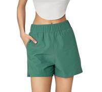 Cheerful Mario Ladies Women's Summer Shorts Single-Layer Leightweight, Cooling Fabric, Breathable, Quick Dry for Daily and Casual Sports Dark Green M