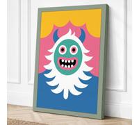 Cheerful Monster Canvas Wall Art Print 30x20 Inch