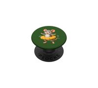 Cheerful Mouse with Pineapple Slice - Funny Summer Animal Motif PopSockets Adhesive PopGrip