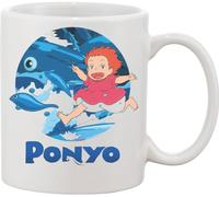 Cheerful Portrait of Ponyo Ceramic Mug White
