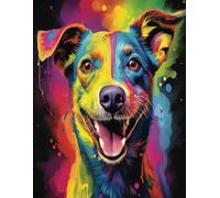 Cheerful Rainbow Dog: 8.5" x 11" College Lined Notebook Journal - 100 Pages