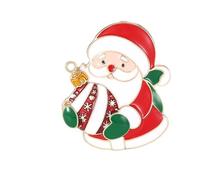 Cheerful Santa Face Brooch Alloy Christmas Pin For Clothing Decoration Secured Backing Design Sturdy Holiday Themed Accessory Holiday Party Accessories