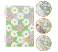 Cheerful Spring Blooms Notebook, White Daisies A5 Notebooks, Lined Paper Cute Notebooks 120Pages/60Sheets, School Book for Study, Work Book for Home, Student Essentials University Women Man