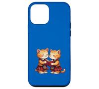 Cheerful Whimsical Orange Kitties Reading Burns Night Poems Case for iPhone 12 mini
