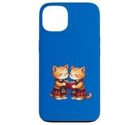 Cheerful Whimsical Orange Kitties Reading Burns Night Poems Case for iPhone 13