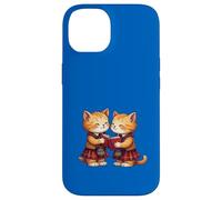 Cheerful Whimsical Orange Kitties Reading Burns Night Poems Case for iPhone 14