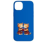 Cheerful Whimsical Orange Kitties Reading Burns Night Poems Case for iPhone 14 Plus