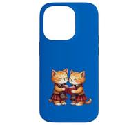 Cheerful Whimsical Orange Kitties Reading Burns Night Poems Case for iPhone 14 Pro