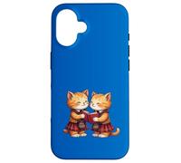 Cheerful Whimsical Orange Kitties Reading Burns Night Poems Case for iPhone 16