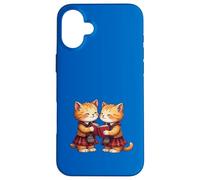 Cheerful Whimsical Orange Kitties Reading Burns Night Poems Case for iPhone 16 Plus