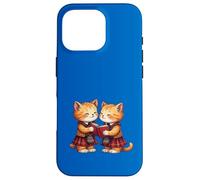 Cheerful Whimsical Orange Kitties Reading Burns Night Poems Case for iPhone 16 Pro