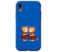 Cheerful Whimsical Orange Kitties Reading Burns Night Poems Case for iPhone XR