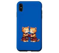 Cheerful Whimsical Orange Kitties Reading Burns Night Poems Case for iPhone XS Max