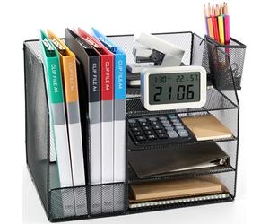 Cheerhom Letter Tray, 4-Tier Desk Organiser, Stackable File Organiser, Magazine Sorting Holder, Shelf Desk, Suitable for Storing Files on the Desk
