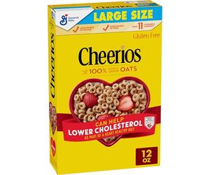 Cheerios, Heart Healthy Gluten Free Breakfast Cereal, Large Size, 12 oz