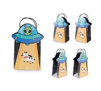 Cheerland Alien Party Favor Bags UFO Gift Bags Cow Abduction Party Bags Alien Abduction Outer Space Rave Area 51 Birthday Sci Fi Baby Shower Birthday Galaxy Supplies Pack of 4