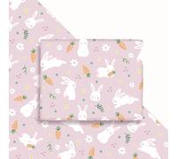 Cheerland Easter Bunny Gift Wrap Cute Pastel Pink Rabbit Wrapping Paper Pastel Garden Tea Party Spring Paper Sheet Happy Easter Party Favors Some Bunny is One Rabbit Birthday Decorations 12 Pcs